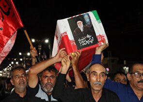 تشییع نمادین رهبر شهید انقلاب در دیّر