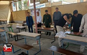 جهادگران برای نیمکت‌های دانش آموزان لالی آستین بالا زدند