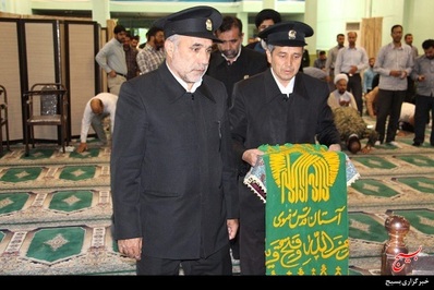 پرچم حرم حضرت علی ابن موسی الرضا در حسینیه سپاه استان البرز