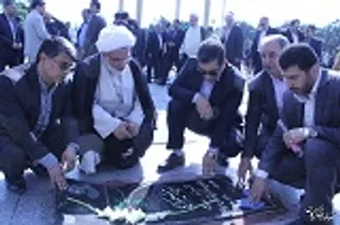 مراسم غبار روبی مزار شهدا در امامزاده عبدالله(ع)شهر گرگان برگزار شد/تصویر