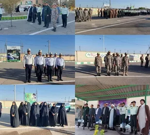 فرمانده وپایوران گردان120امام حسین(علیه السلام) در صبحگاه مشترک نیروی انتظامی شهرستان نایین شرکت نمودند