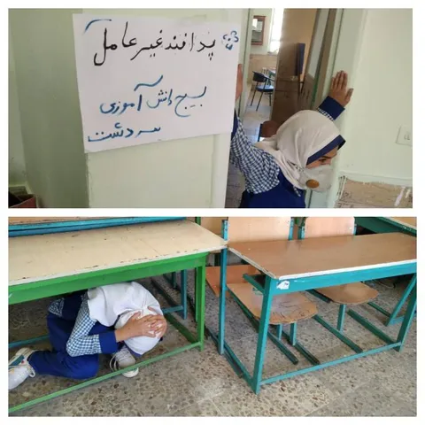 مانور آموزش پدافند غیرعامل با محوریت زلزله در مدارس عشایری منطقه سردشت