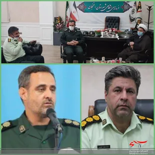 دیدار فرمانده ناحیه مقاومت بسیج رفسنجان با فرمانده انتظامی شهرستان به مناسبت هفته ناجا