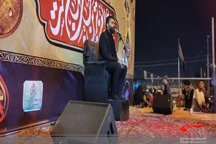 مراسم محوری عزاداری در میدان سربازان گمنام امام زمان عج برگزار شد