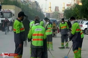 نظافت مسیر راهپیمایی نجف &ndash; کربلا از سوی خادمان اربعین منطقه ۱۰