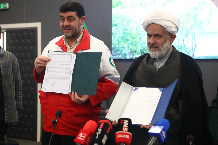 مراسم امضای تفاهم‌نامه همکاری میان سازمان بسیج مستضعفین و جمعیت هلال احمر