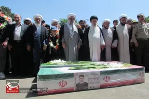 آیین تشییع و تدفین شهيدان منصور سلطانی فرد و حسن تکلو در ملایر