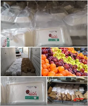 توزیع 300پرس غذای گرم و 80 سبد میوه بین نیازمندان در آدریان خمینی شهر
