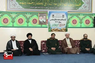 دیدار فرمانده و پرسنل ناحیه مقاومت بسیج امام حسن مجتبی(ع)باوی با امام جمعه ملاثانی به مناسبت هفته دفاع مقدس