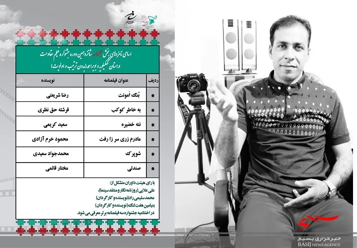 نامزدهای بخش فیلمنامه جشنواره فیلم مقاومت در کهگیلویه و بویراحمد معرفی شدند