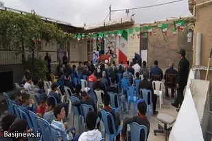 برگزاری آبروی محله یادواره شهیدان رحمانی در شهر آجین