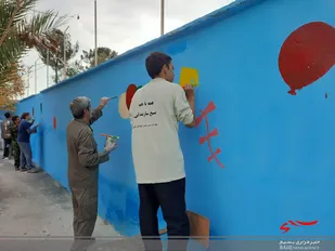 رنگ آمیزی، بازسازی و زیبا سازی مدرسه در روستا جنت آباد قم