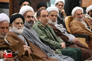 دیدار جمعی از طلاب و اساتید حوزه های علمیه خراسان جنوبی با مسئولین سپاه انصارالرضا(ع)