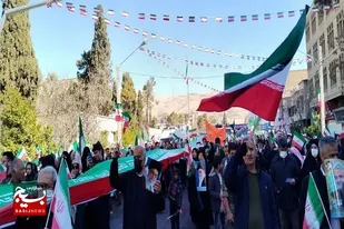 حضور پرشور مردم سومین حرم در چهل و چهارمین سالروز پیروزی انقلاب برای تجدید میثاق با شهدا و بیعت با رهبری