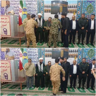 تجلیل از سربازان نمونه شهرستان هویزه در نماز جمعه؛ نماد اقتدار و ولایت&zwnj;مداری در هفته دفاع مقدس