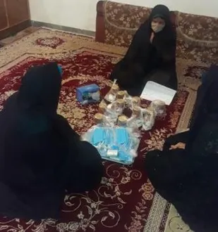 توزیع مواد بهداشتی و غذایی در روستای کرف