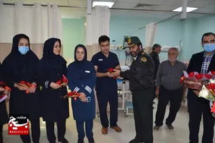 تجلیل از پرستاران بیمارستان آیت الله بهاری توسط جمعی از مسئولین شهرستان بهار