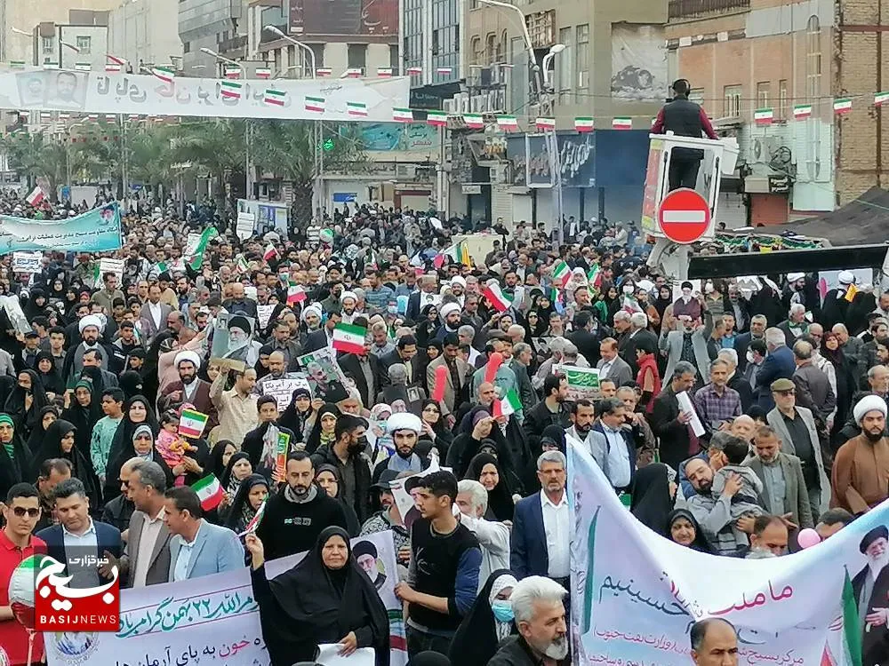 تقدیر از حضور حماسی مردم انقلابی خوزستان در راهپیمایی یوم الله ۲۲ بهمن