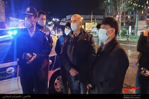 بازدید فرماندار ویژه و فرمانده انتظامی ملایر از اجرای منع تردد شبانه
