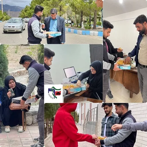 پخش شیرینی در دانشگاه صنعت و معدن زرند