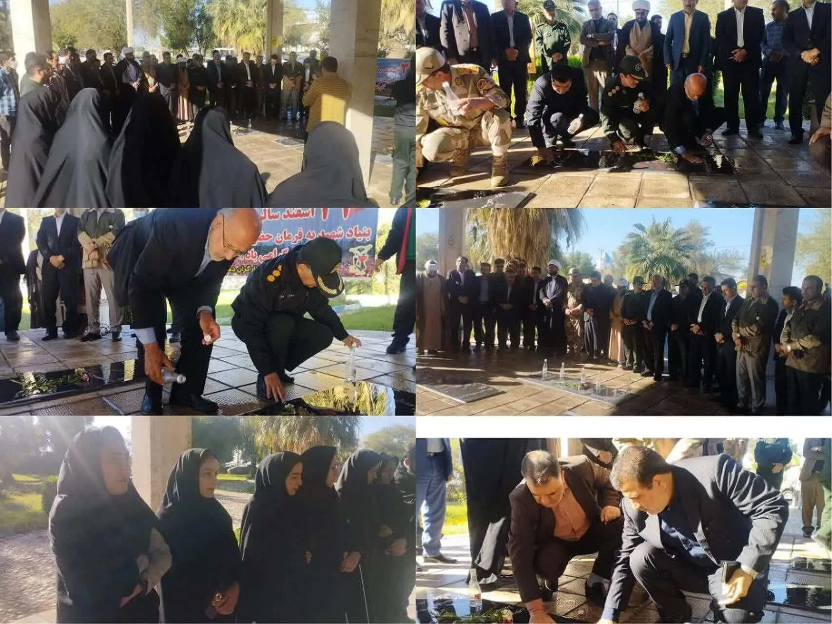 غبارروبی و عطر افشانی مزار شهدای گمنام شهر دهلران