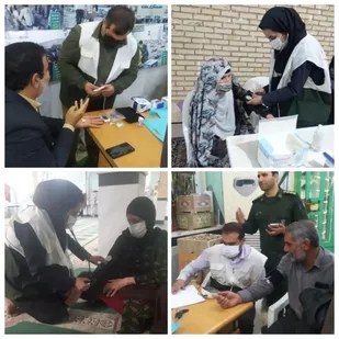 برپایی میز خدمت و ایستگاه سلامت توسط بسیج جامعه پزشکی درنماز جمعه دهلران بمناسبت هفته بسیج