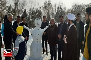 برگزاری جشنواره آدم برفی در شهرستان فامنین