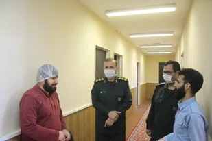 بازدید فرمانده سپاه ناحیه شاهرود از کارگاه تولید ماسک کانون جوانان بسیج+ تصاویر