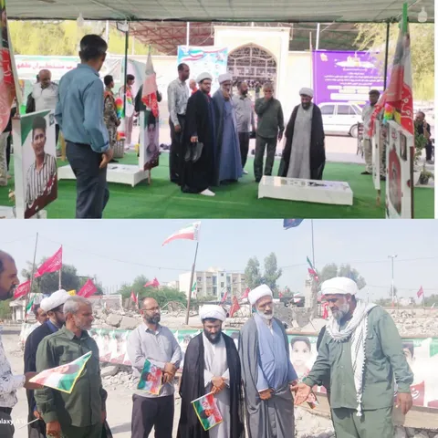 بازدید مشاور عالی نماینده ولی‌فقیه در سپاه از گلزار شهدای دانش‌آموز و مدرسه شجره طیبه میناب 