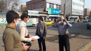 توزیع ماسک رایگان و توصیه رعایت پروتکل ها