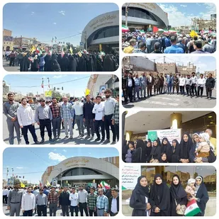 اجتماع دانشجویی شهرستان بم  در حمایت از حمله موشکی سپاه پاسداران مواضع رژیم صهیونیستی