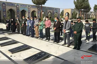 آیین غبارروبی و گل افشانی گلزار شهدای دامغان در هفته معلم&nbsp;