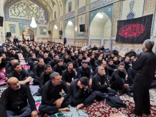 حضور خادم یاران رضوی گردان امام حسین (ع) اردکان در حرم مطهر رضوی