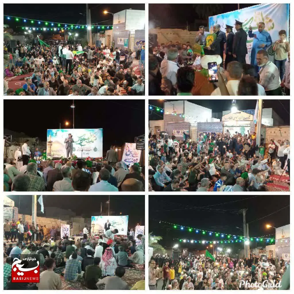 جشن بزرگ خیابانی  دهه کرامت با حضور خادمان حرم  رضوی  در  شهرستان رامشیر