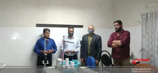 تولید ماسک پارچه ای درپایگاه مقاومت بسیج طریق القدس شهرستان نطنز