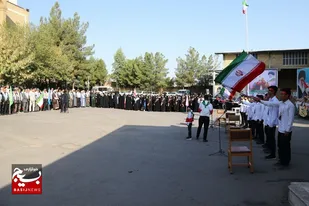 صبحگاه اقتدار معلمان و دانش آموزان بسیج استان قم