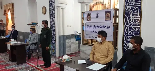برپایی میز خدمت درراستای طرح تحول بسیج  در روستاهای بندرخمیر