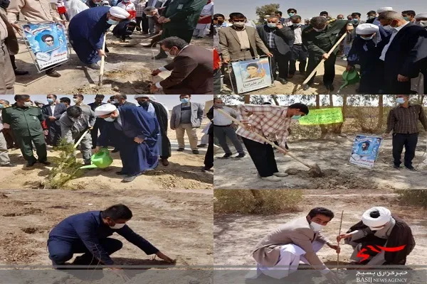 حضور مسئولان اجرایی شهرستان هیرمند در مراسم روز درختکاری شهرستان هیرمند