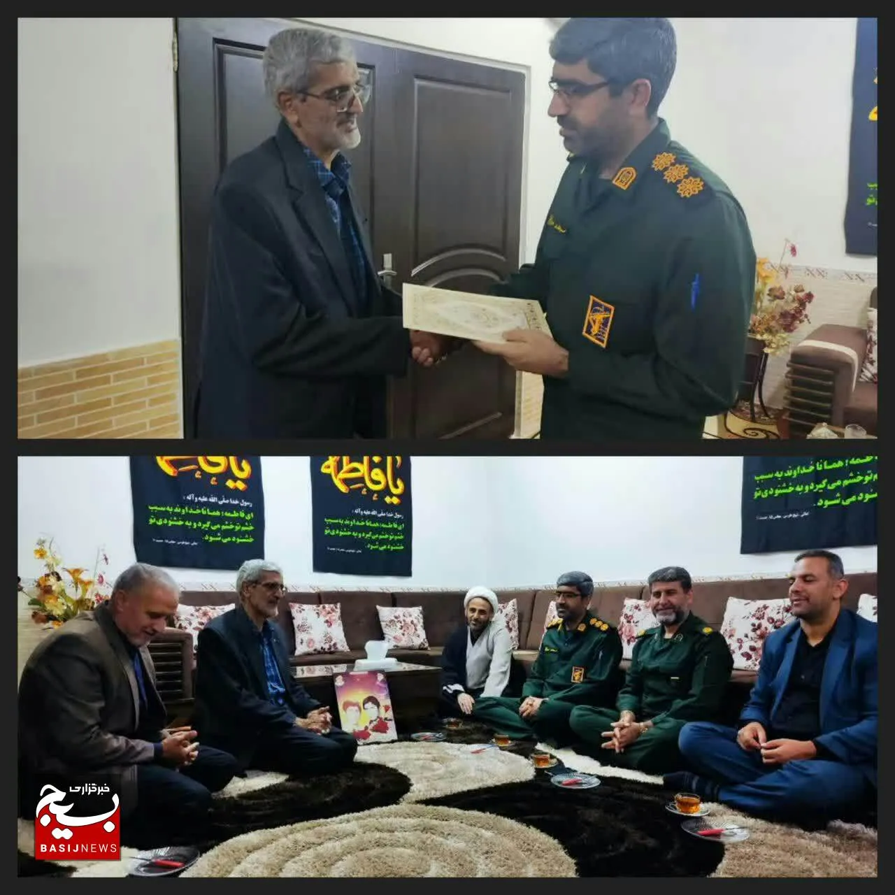 دیدار فرمانده سپاه شوش با خانواده شهیدان ساهوتی