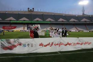 حضور رئیس سازمان ورزش بسیج در مراسم یادبود سردار شهید حاج قاسم سلیمانی در ورزشگاه آزادی