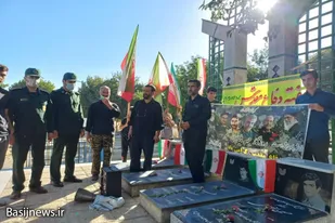 عطرافشانی گلزار شهدای دهفول نهاوند