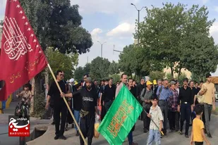 بدرقه پرشکوه کاروان عشق و ارادت پیاده&zwnj;روی انصارالحسین(ع) شهر صالح&zwnj;آباد