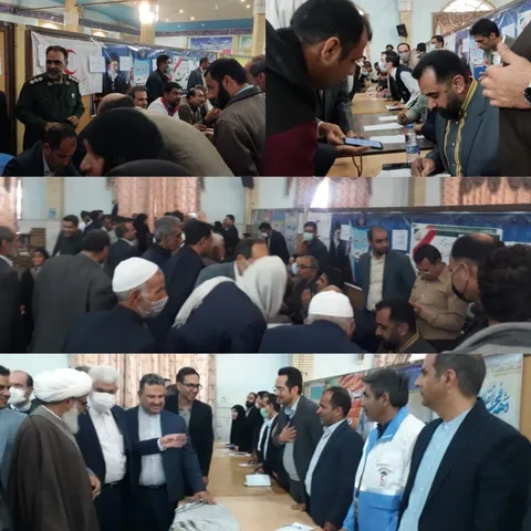 برگزاری میز خدمت جهادی حوزه ادارات شهید باهنر زابل به مناسبت دهه مبارک فجر
