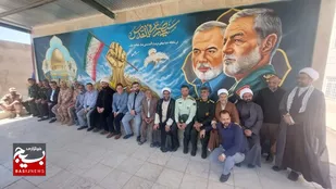 رونمایی از دیوار نگاره شهدای محور مقاومت یادبود شهید اسماعیل هنیه در تربت&zwnj;جام+فیلم و تصاویر