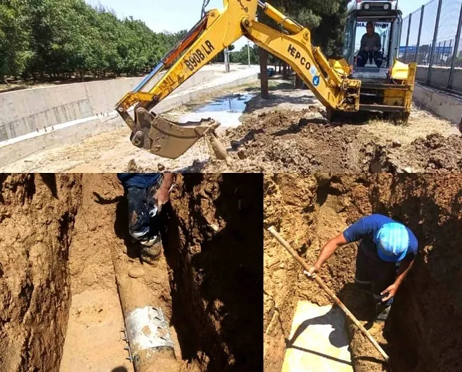 شکستگی خط انتقال آب کهریزک به روستای تورقوزآباد ترمیم شد