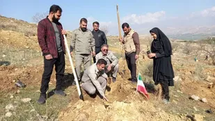 کاشت 400 اصله نهال توسط بسیج جامعه کشاورزی شهرستان باشت + (تصاویر)