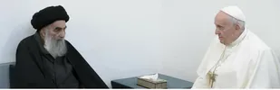 تاکید آیت الله سیستانی بر لزوم رفع درد و رنج ملت فلسطین در دیدار با رهبر کاتولیک&zwnj;های جهان