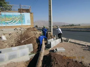 رفع شکستگی خط 200 میلی متری تامین کننده آب شش روستای بخش  قلعه نو