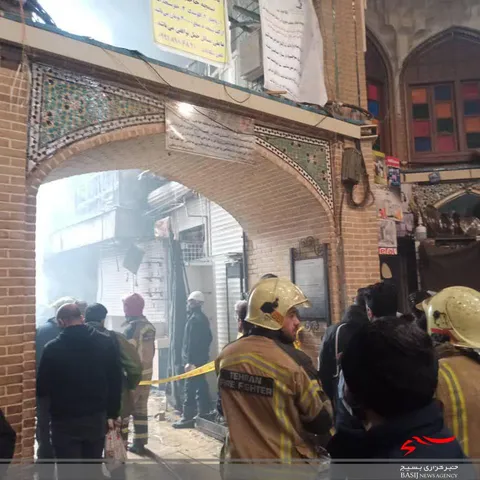 آتش‌سوزی گسترده در بازار تهران