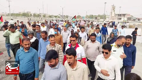 حضور مردم شهرستان بشاگرد استان هرمزگان در راهپیمایی حمایت از مردم مظلوم فلسطین